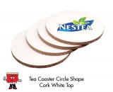 White Round Cork Coaster