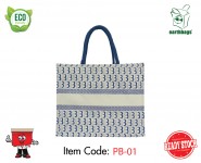 Printed Cotton Bag with inner Lamination and magnetic closure (EB Print)