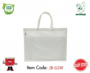 White Jute Bag with Velcro Closure - Large