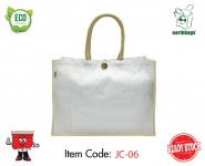 2-Tone Juco Bag with Button & Loop Closure - Large