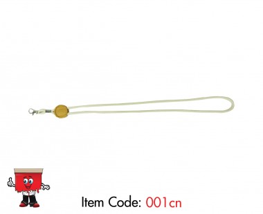 Sustainable Lanyard in Cotton Rope with Wooden Button for Doming